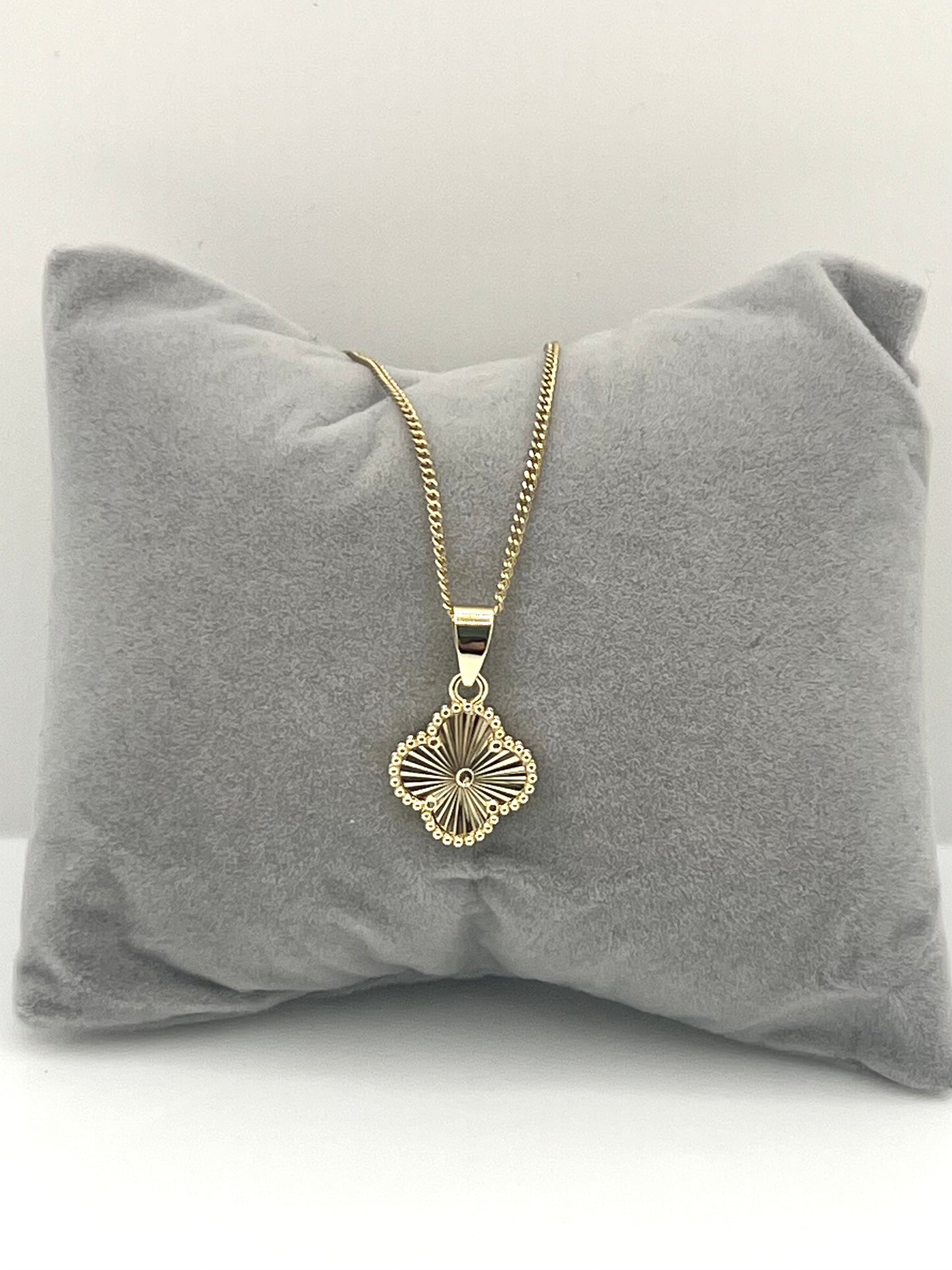 14k Gold Plated Four Leaf 18” Necklace #104