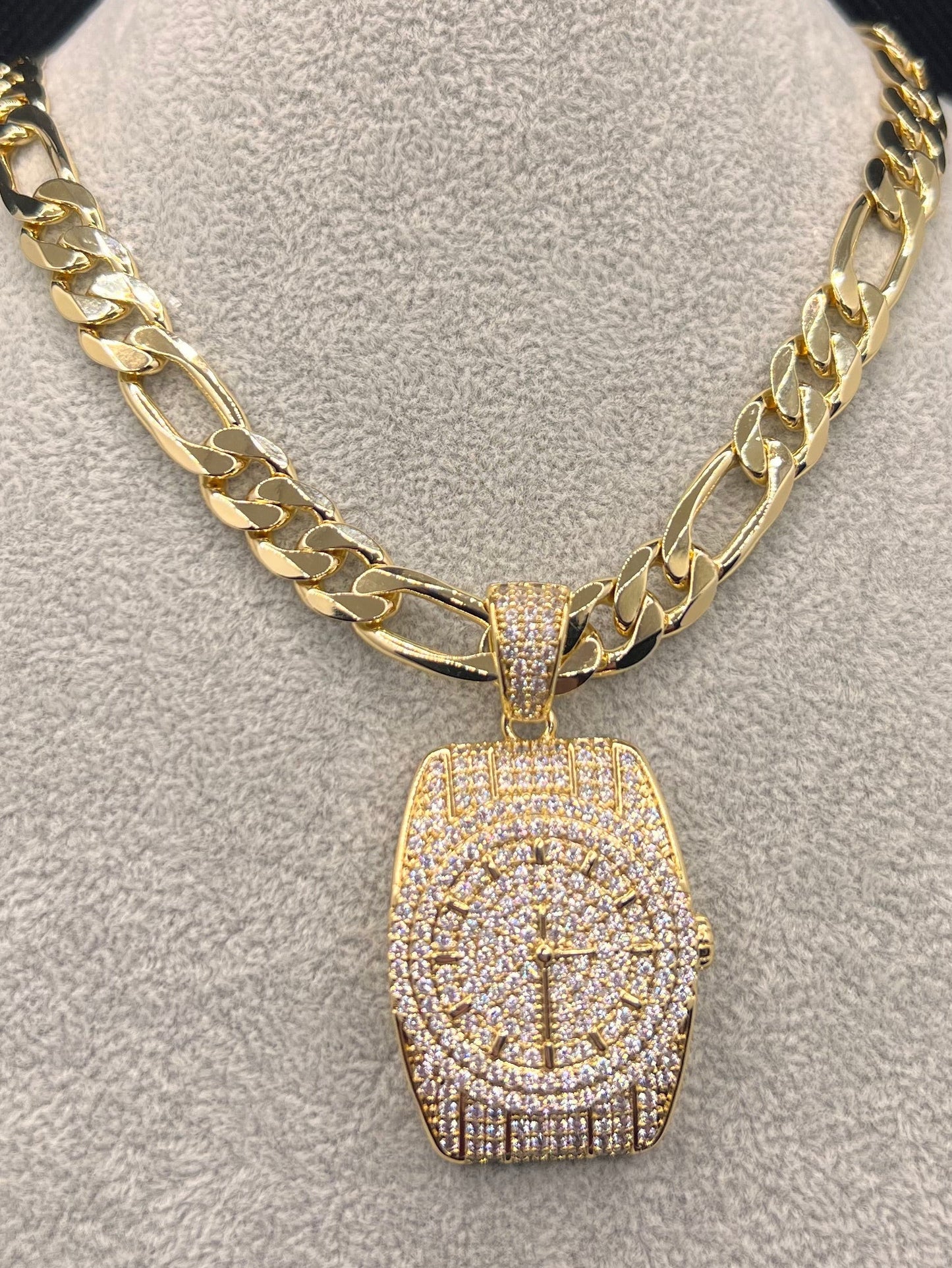 Figaro Style Watch Necklace