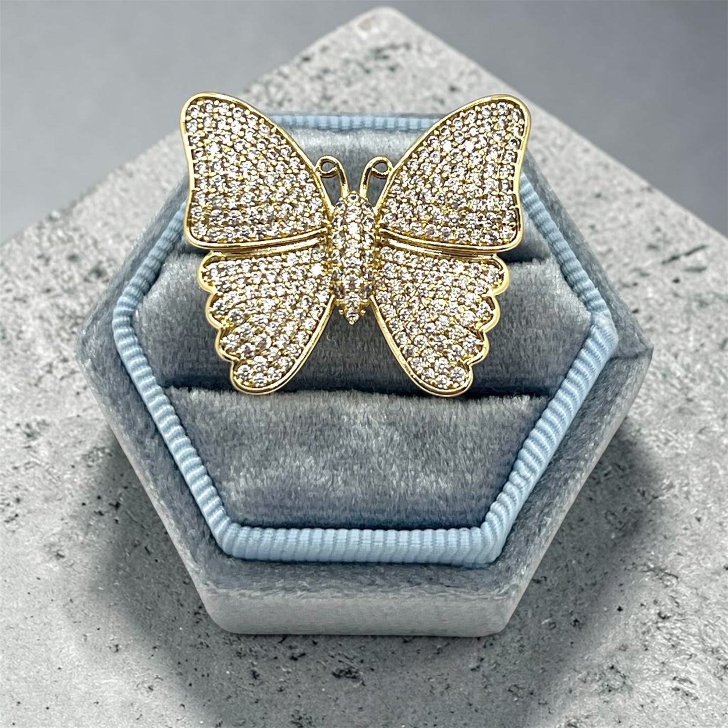 Anais CZ Butterfly Ring~14k Gold Plated