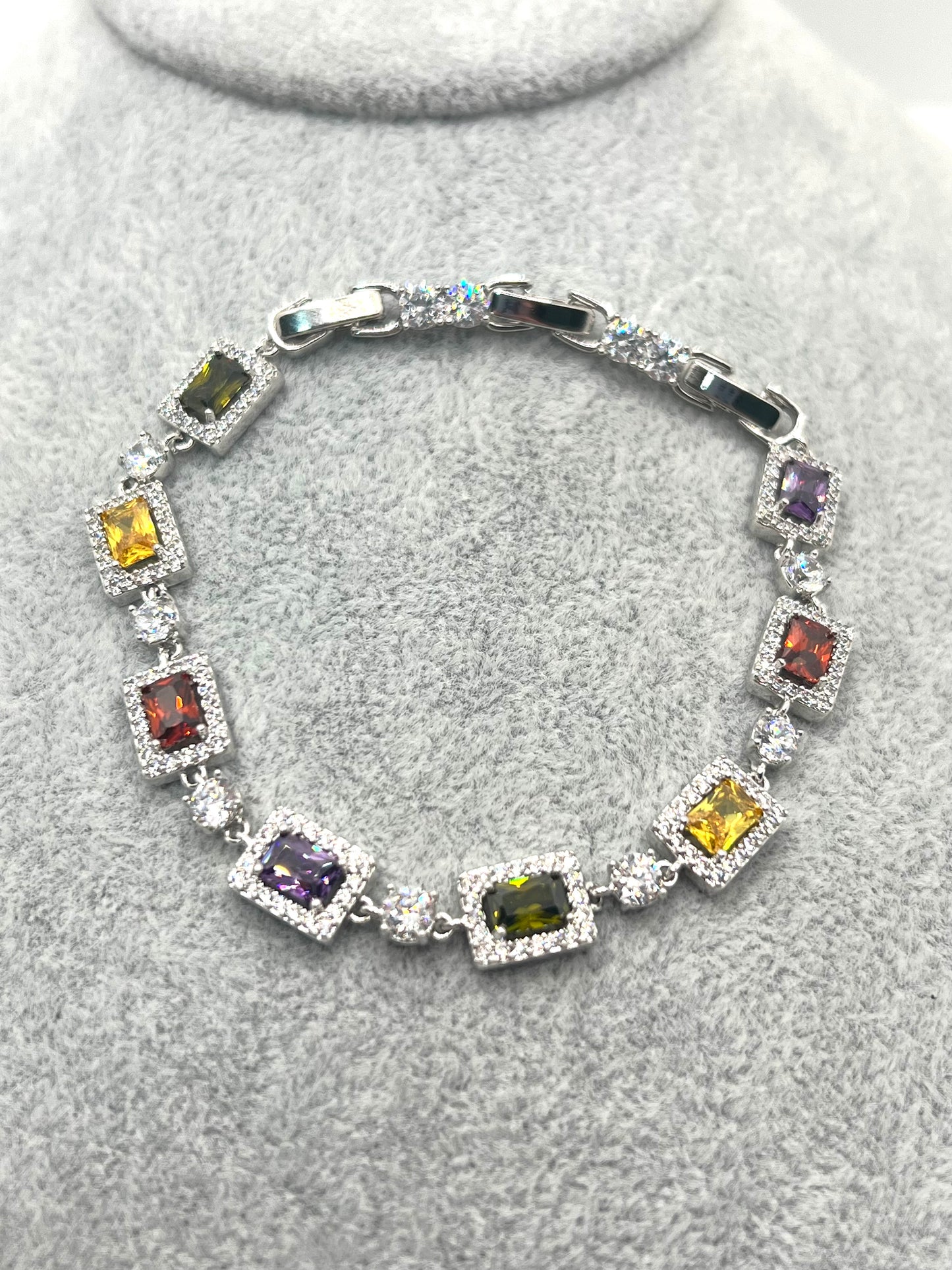 Gold-Plated Silver Multi Color Bracelet