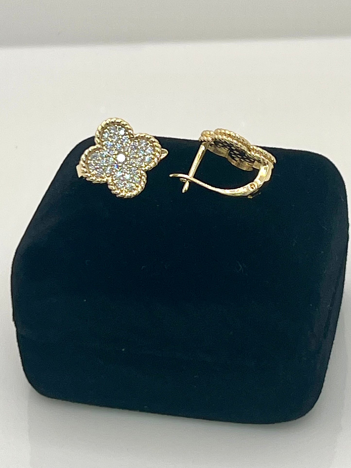 14k Gold Plated Sparkling Four Lear Earrings #104
