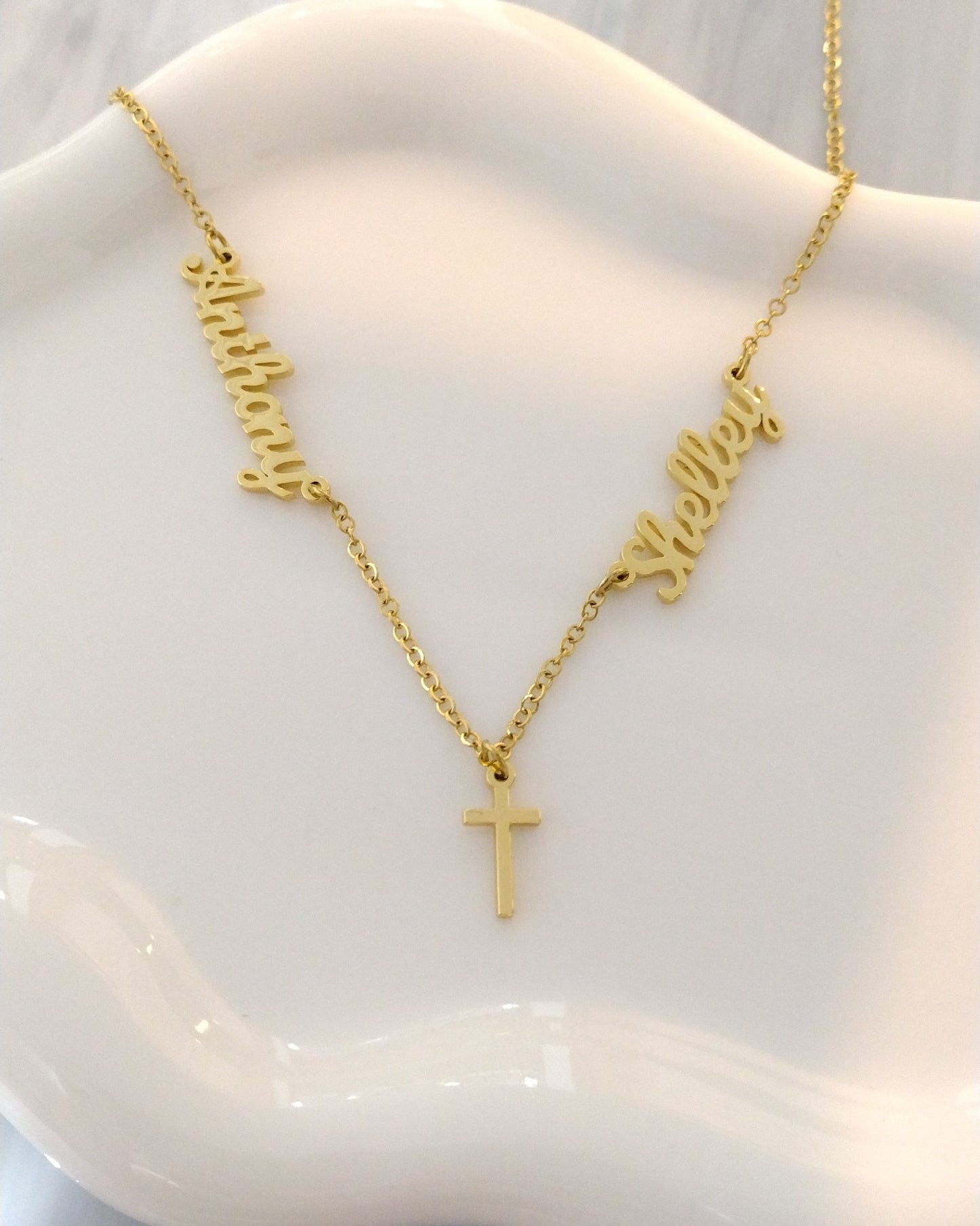 2 name Heart Necklace