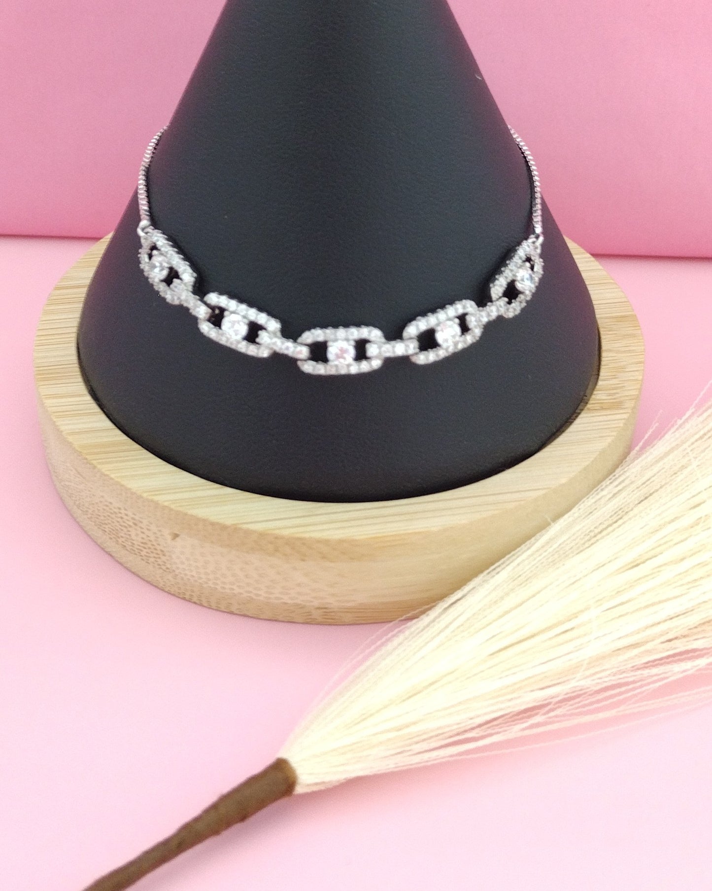 White Gold Plated Adjustable Bracelet