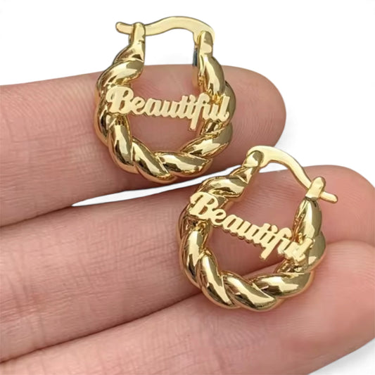 Twist Custom Name Earrings