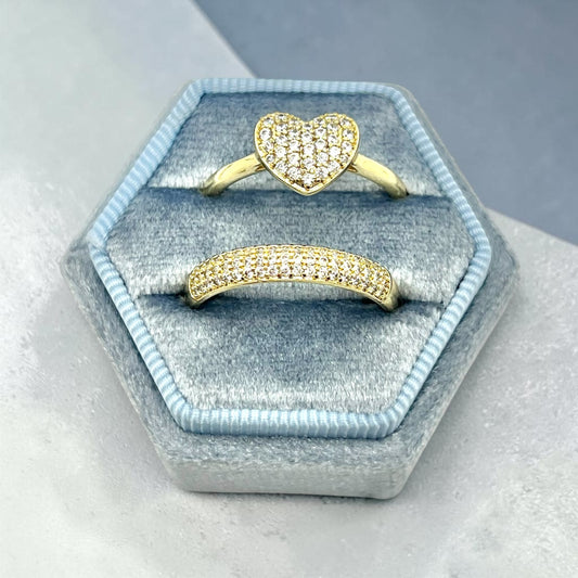 Ely Heart Ring~14k Gold Plated