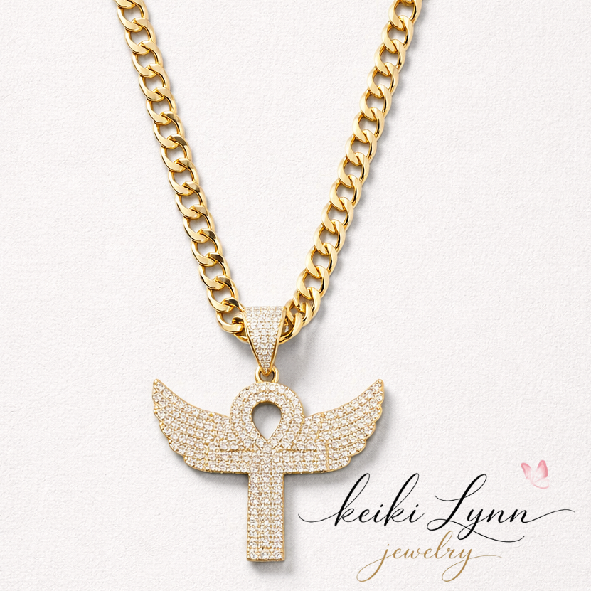 Wing Cross Cuban Necklace