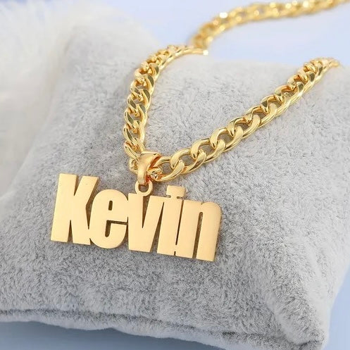 Custom Name Necklace with Cuban Chain