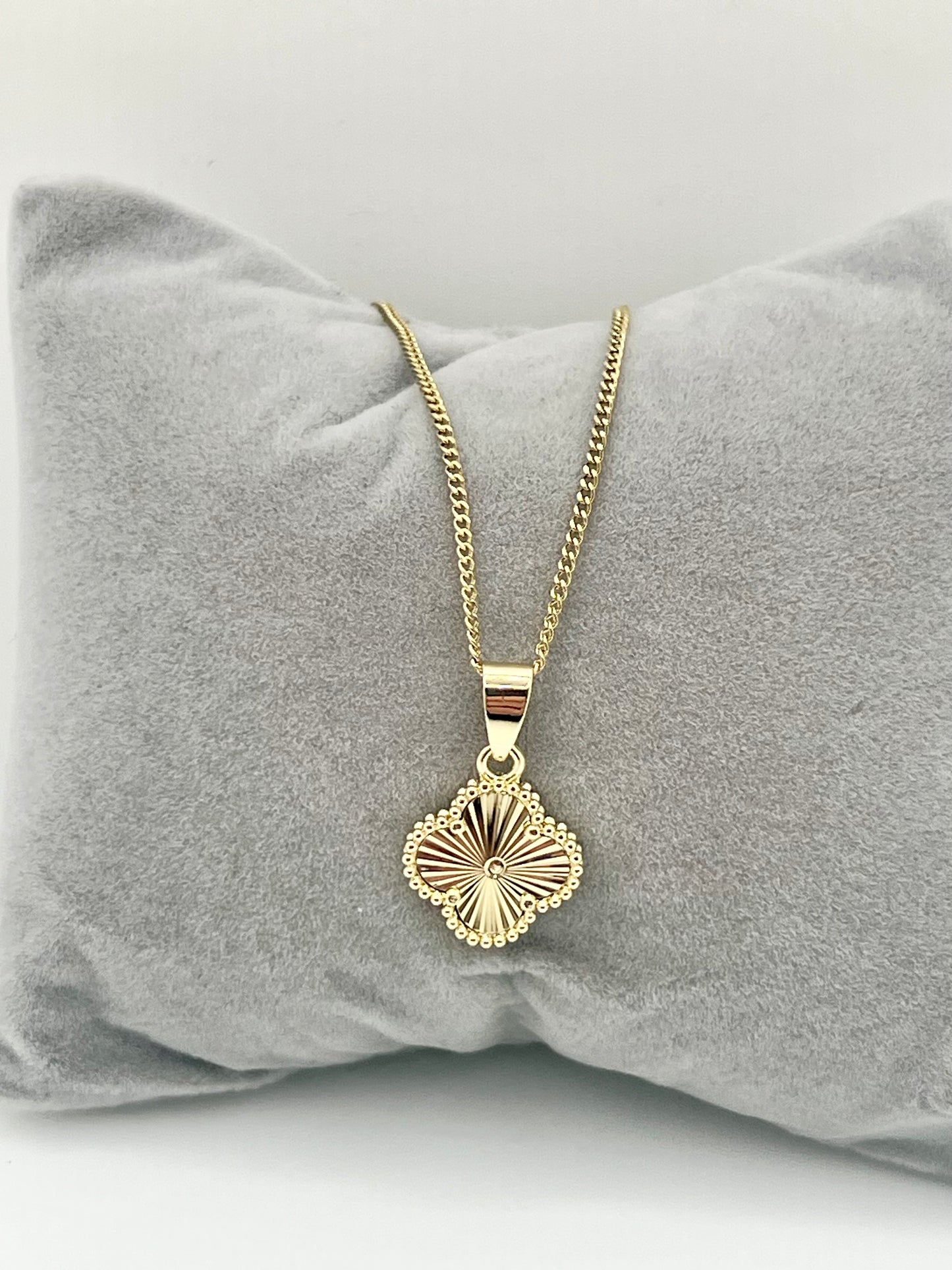 14k Gold Plated Four Leaf 18” Necklace #104