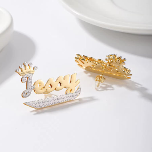 Two color Crown Earrings