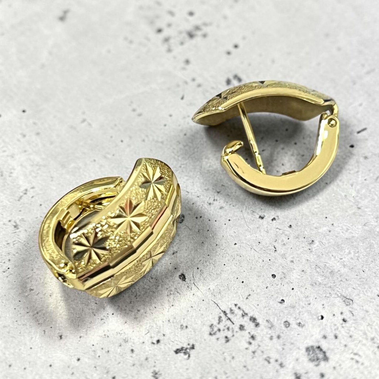 Italian Hoop Earrings~14k Gold Plated