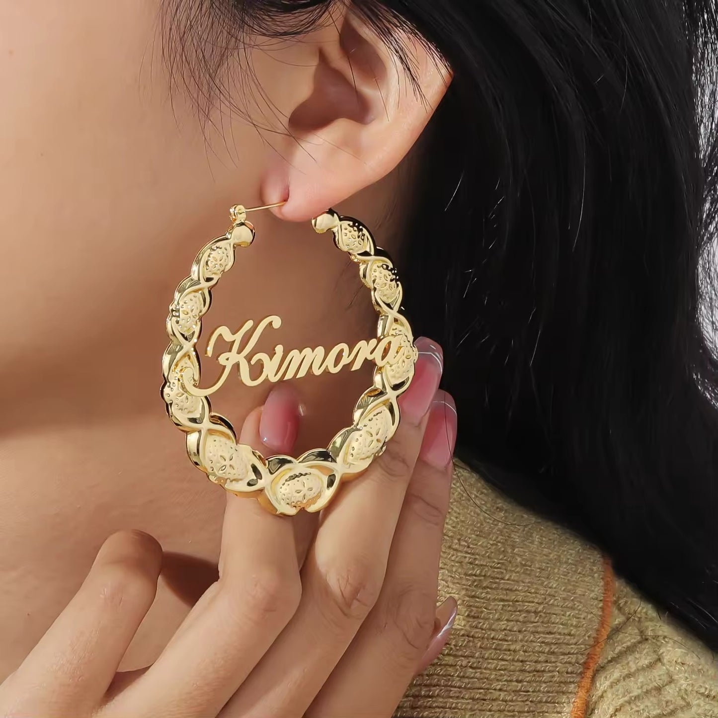 Xoxo Bamboo Hoop Earrings