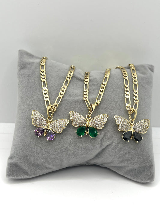 14k Gold Plated Butterfly Necklace 19.5 inches
