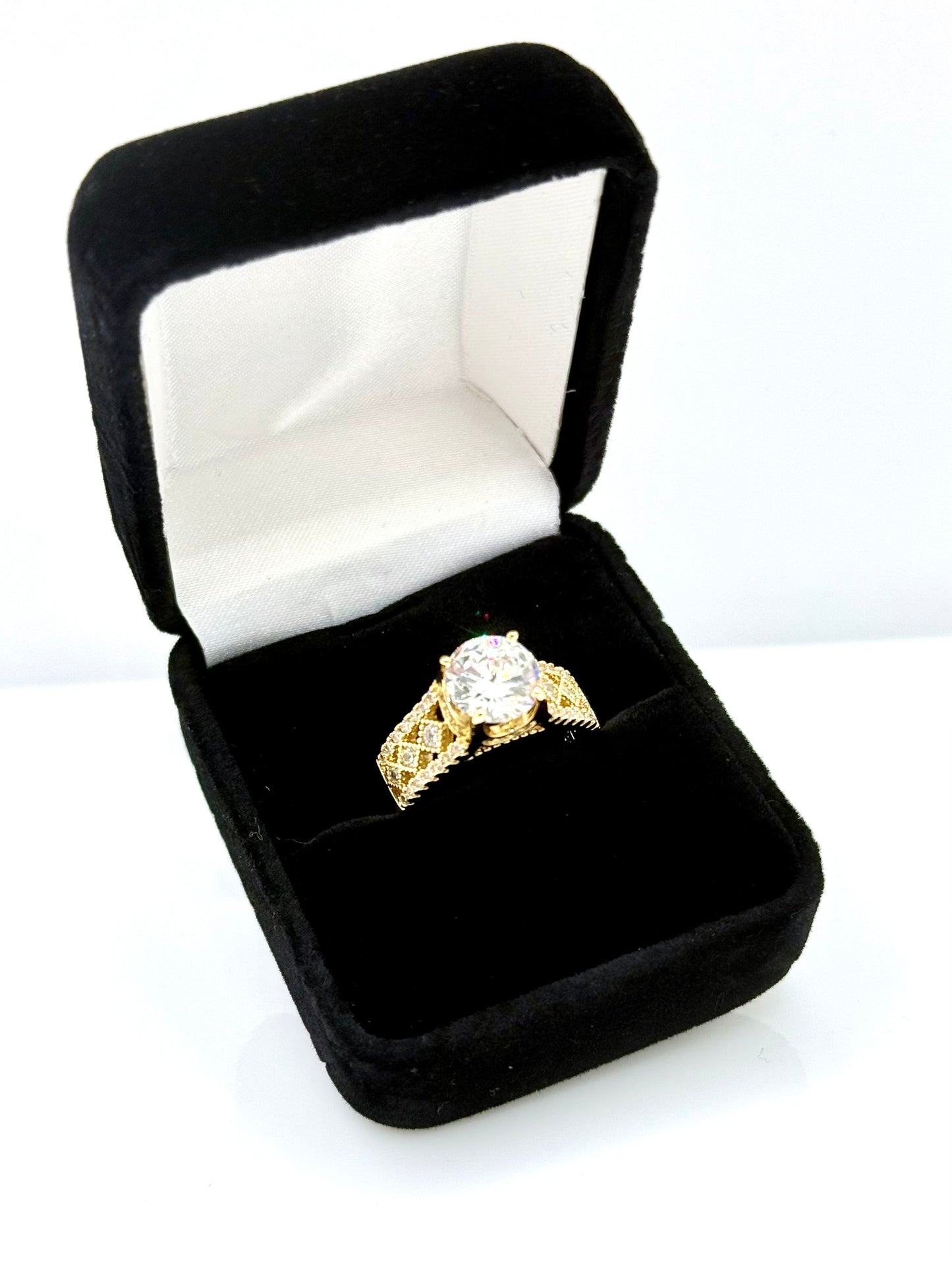 14k Gold Plated Clear Ring #103