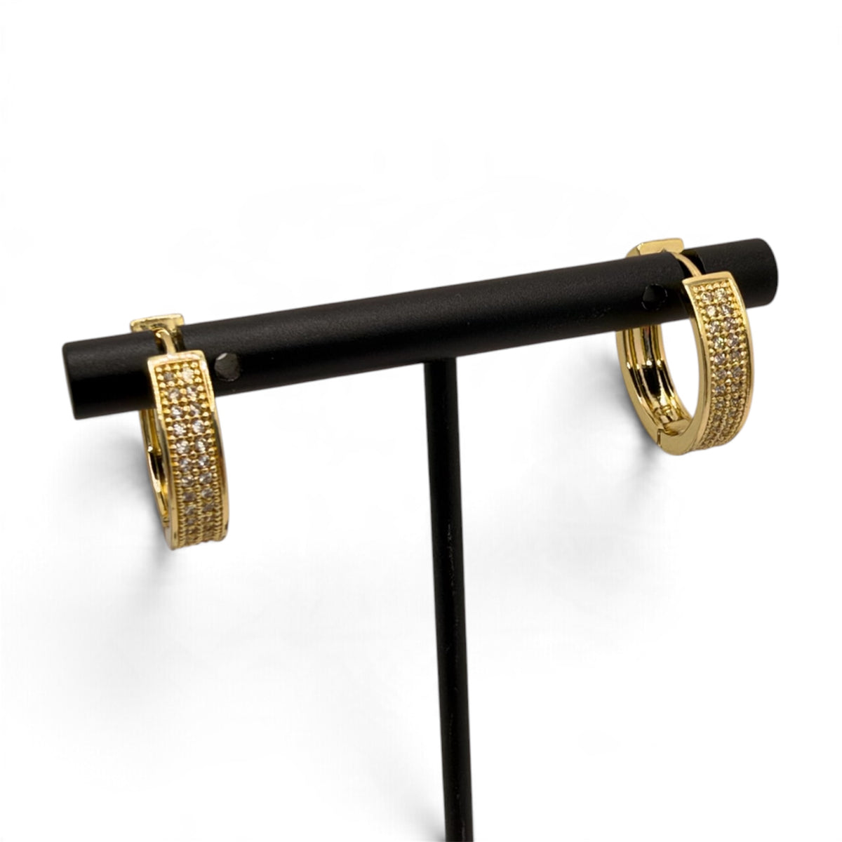 Nataliz CZ Small Hoop Earrings~14k Gold Plated