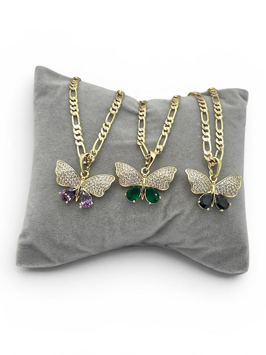 14k Gold Plated Butterfly Necklace 19.5 inches