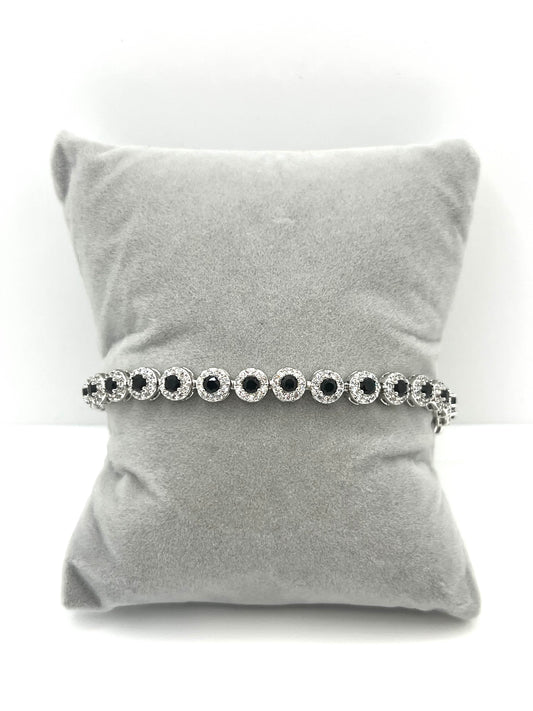 Gold-Plated Silver Black Zircon Bracelet