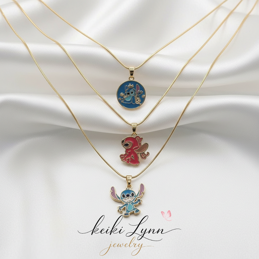 Stitch & Angel 18” Necklace