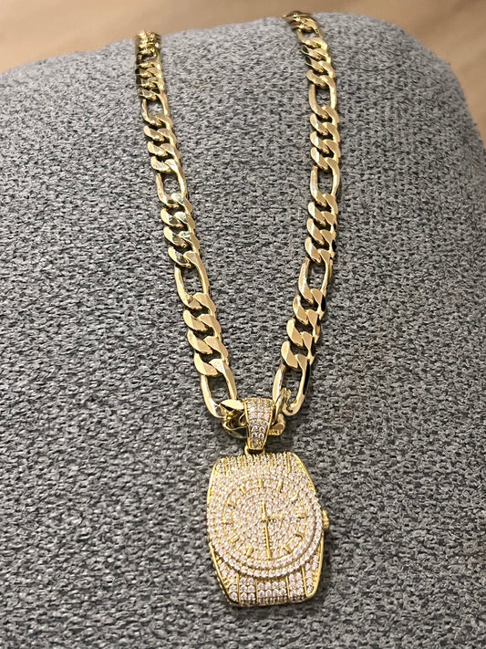 Watch Cuban Necklace
