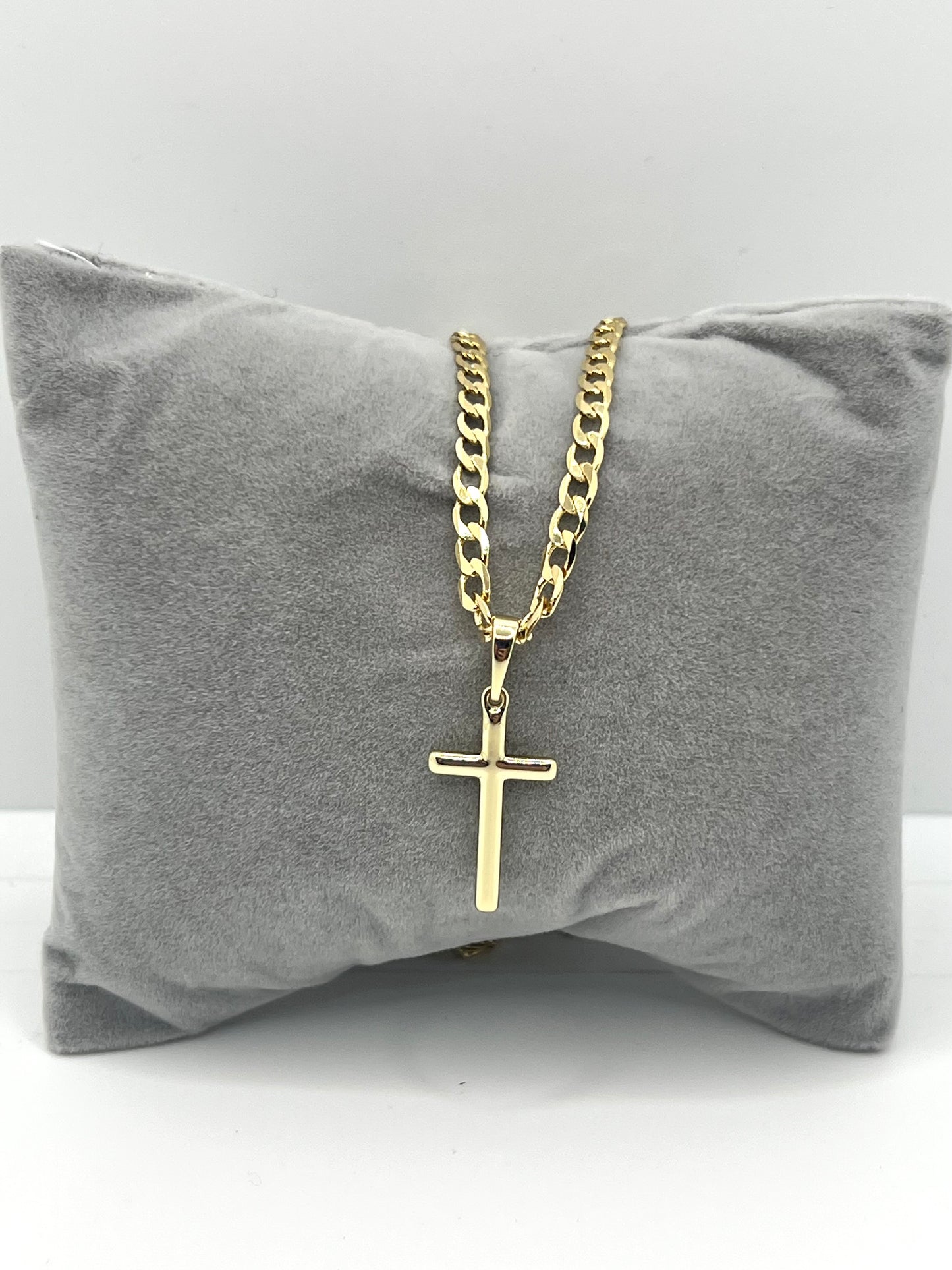 14k Gold Plated Cross Necklace 20” Inches