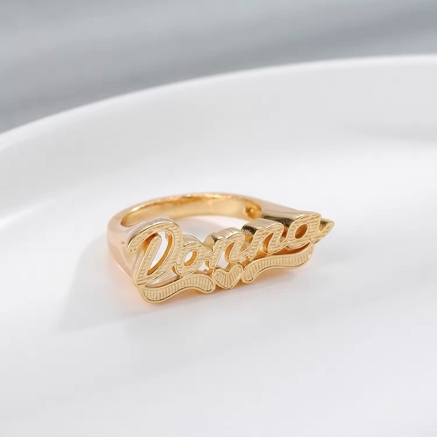 Heart Name Ring