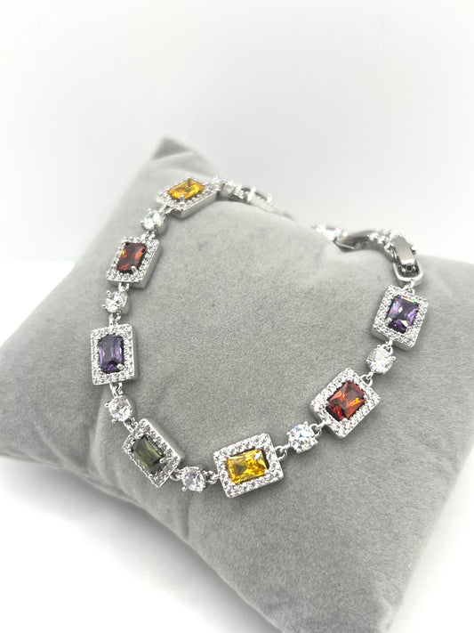 Gold-Plated Silver Multi Color Bracelet