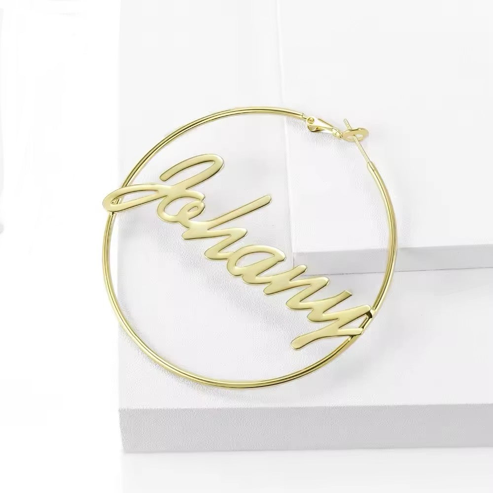 Name Hoop Earrings