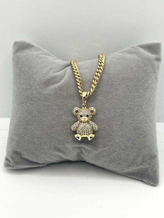 14k Gold Plated Teddy Necklace 18” inches