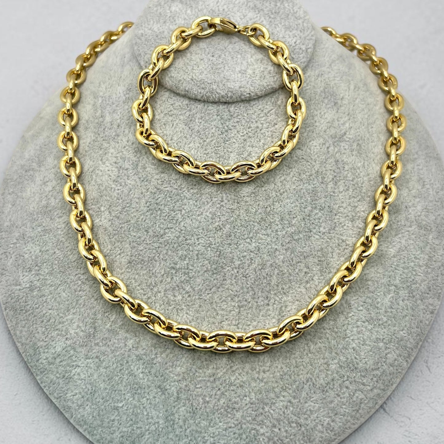 Julia Necklace & Bracelet Set~14k Gold Plated