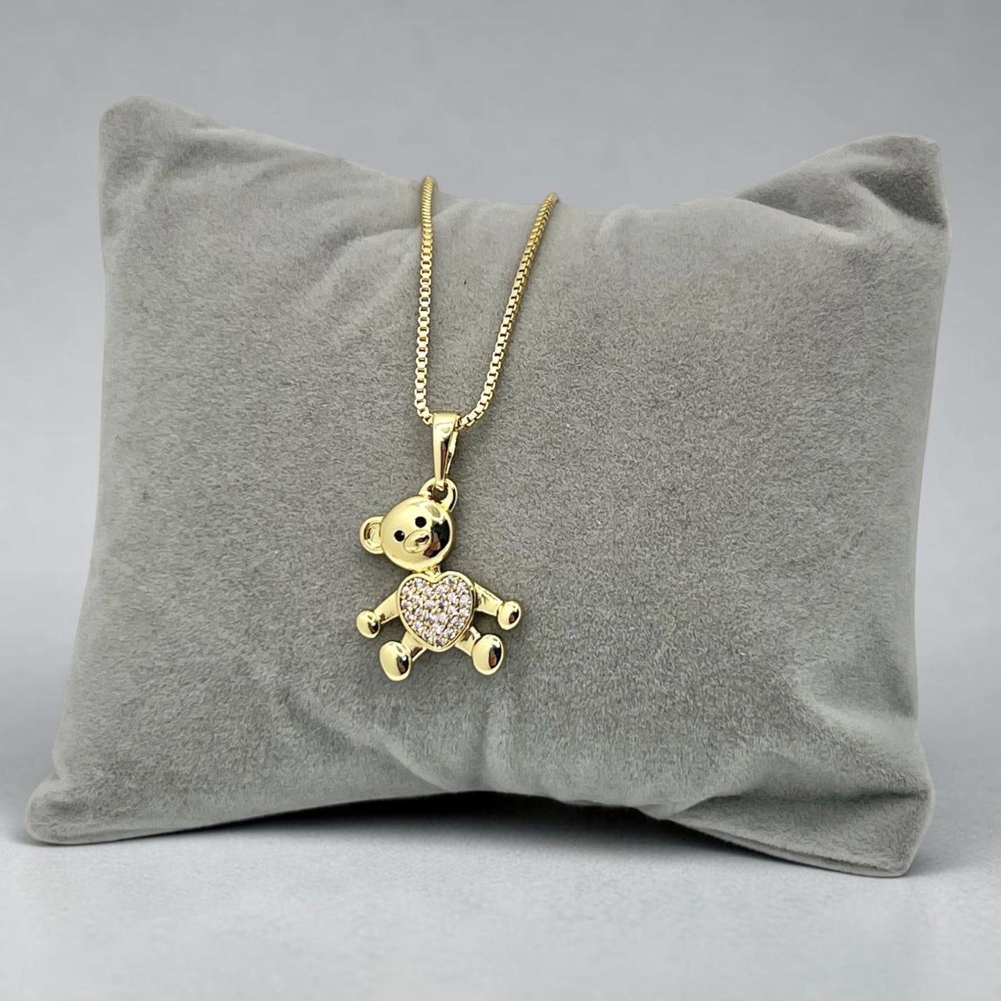 Pink Heart Teddy~14k Gold Plated