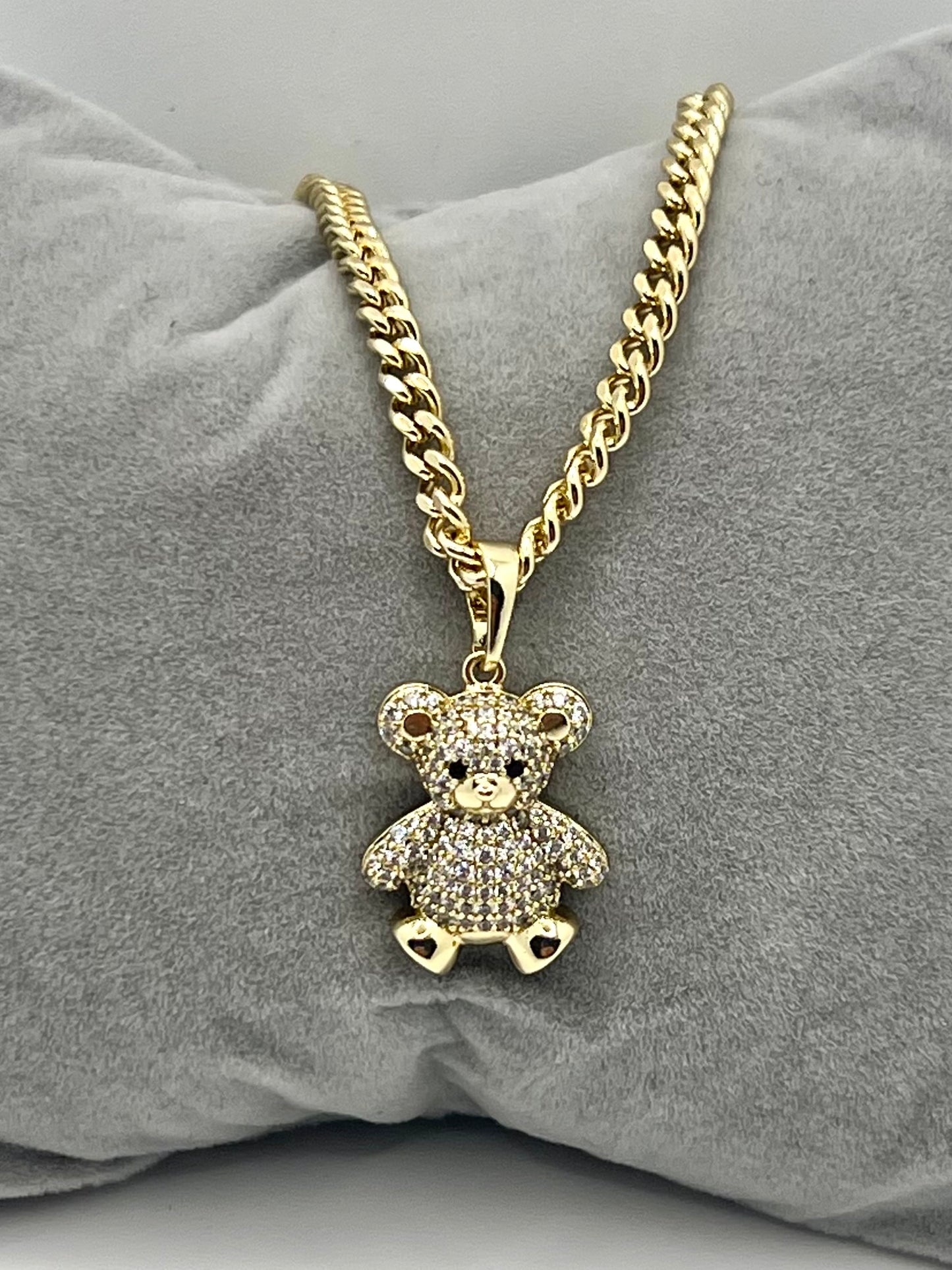 14k Gold Plated Teddy Necklace 18” inches