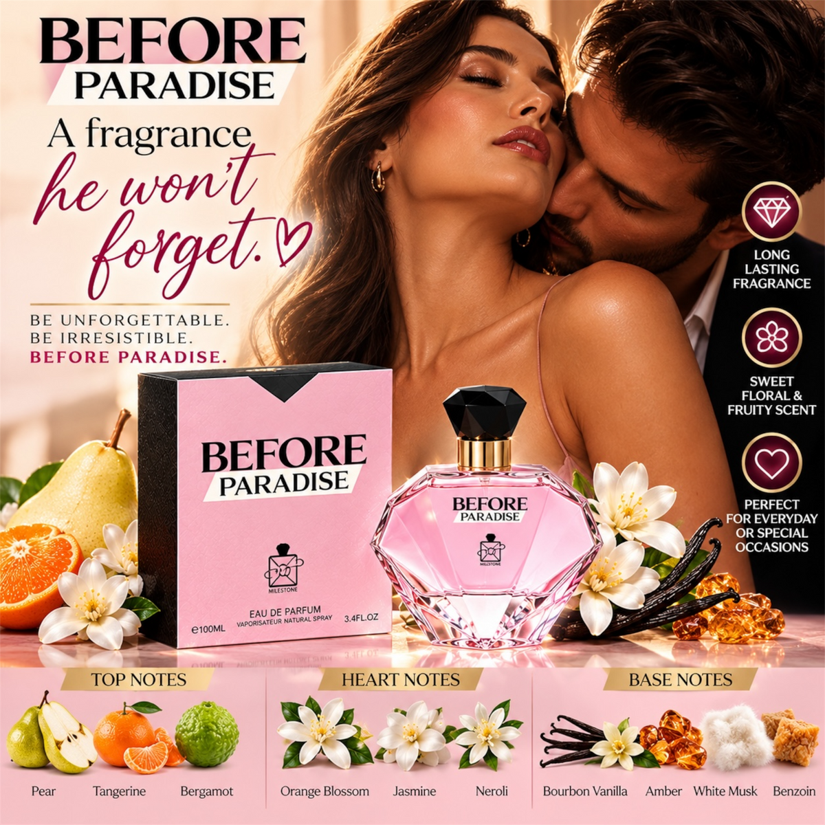 Emper Before Paradise Eau de Parfum for Women – 100 mL (3.4 oz) | Sweet, Fruity & Floral Fragrance