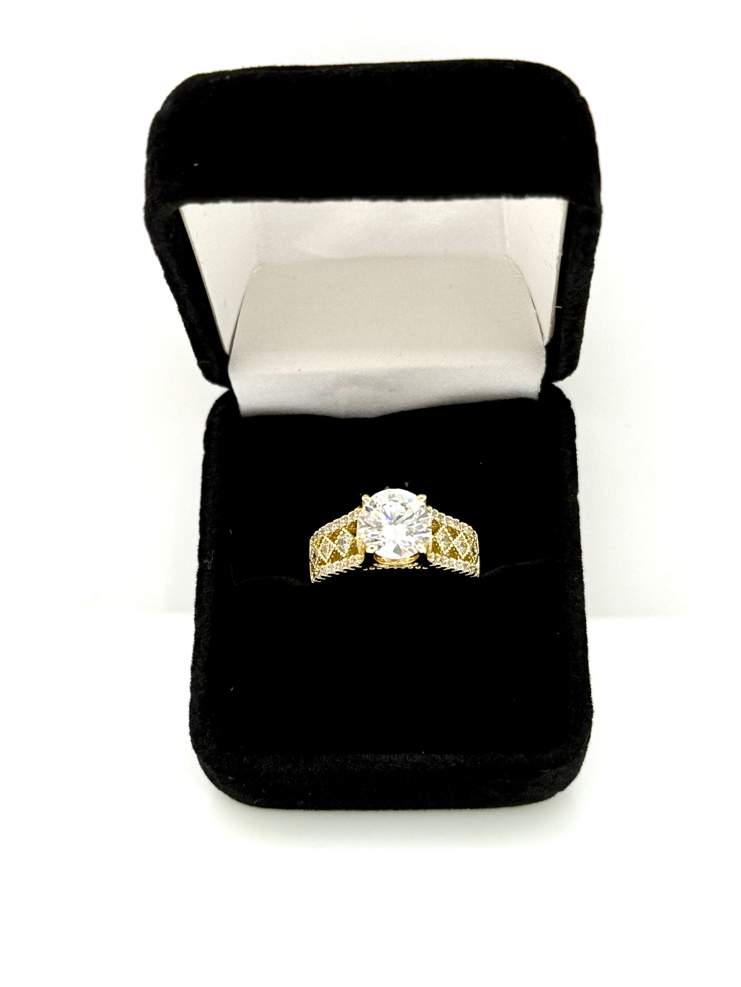 14k Gold Plated Clear Ring #103
