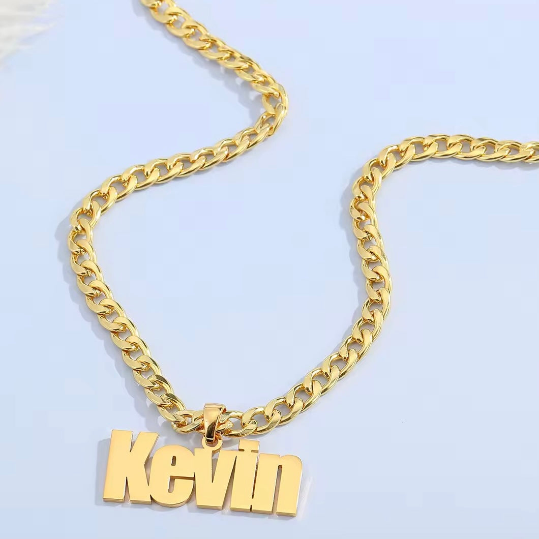 Custom Name Necklace with Cuban Chain
