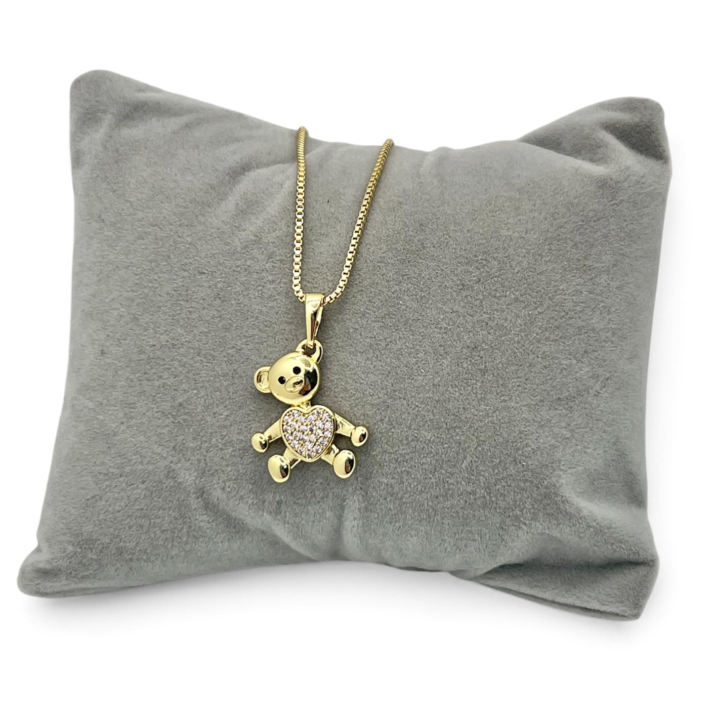Pink Heart Teddy~14k Gold Plated