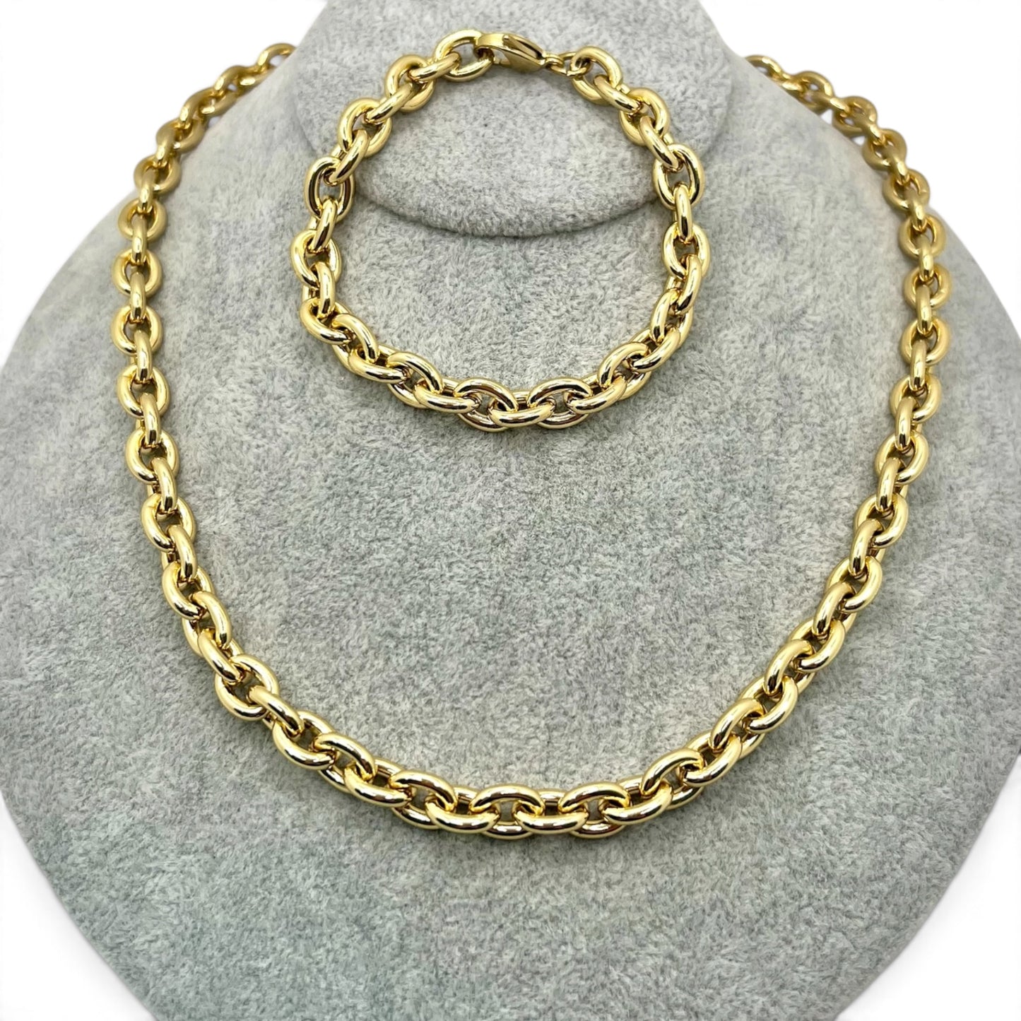 Julia Necklace & Bracelet Set~14k Gold Plated