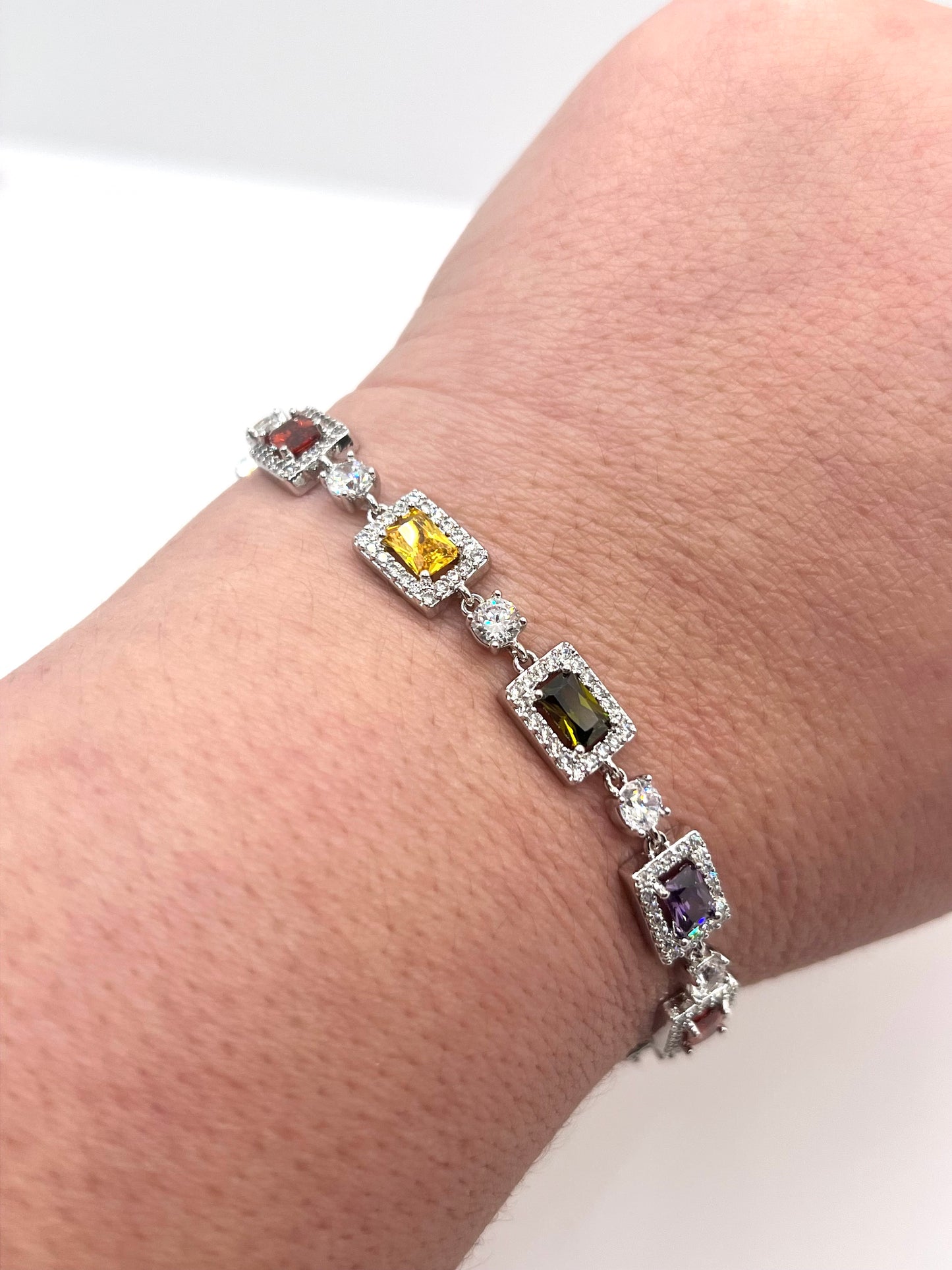 Gold-Plated Silver Multi Color Bracelet