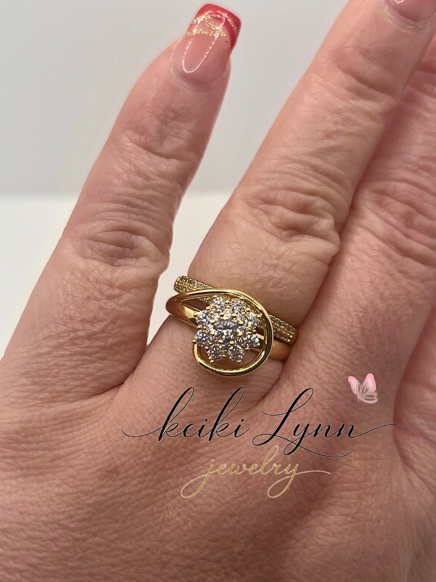 14k Gold Plated Wedding Band Set