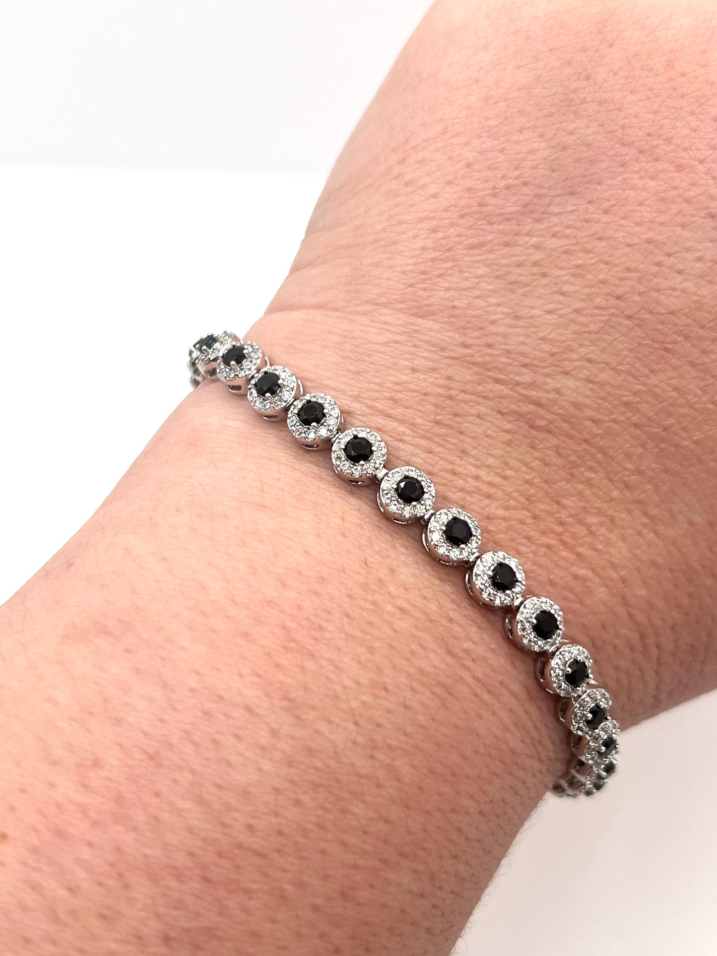 Gold-Plated Silver Black Zircon Bracelet