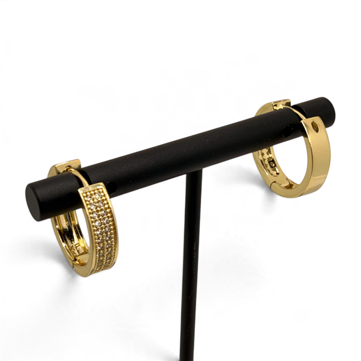 Nataliz CZ Small Hoop Earrings~14k Gold Plated