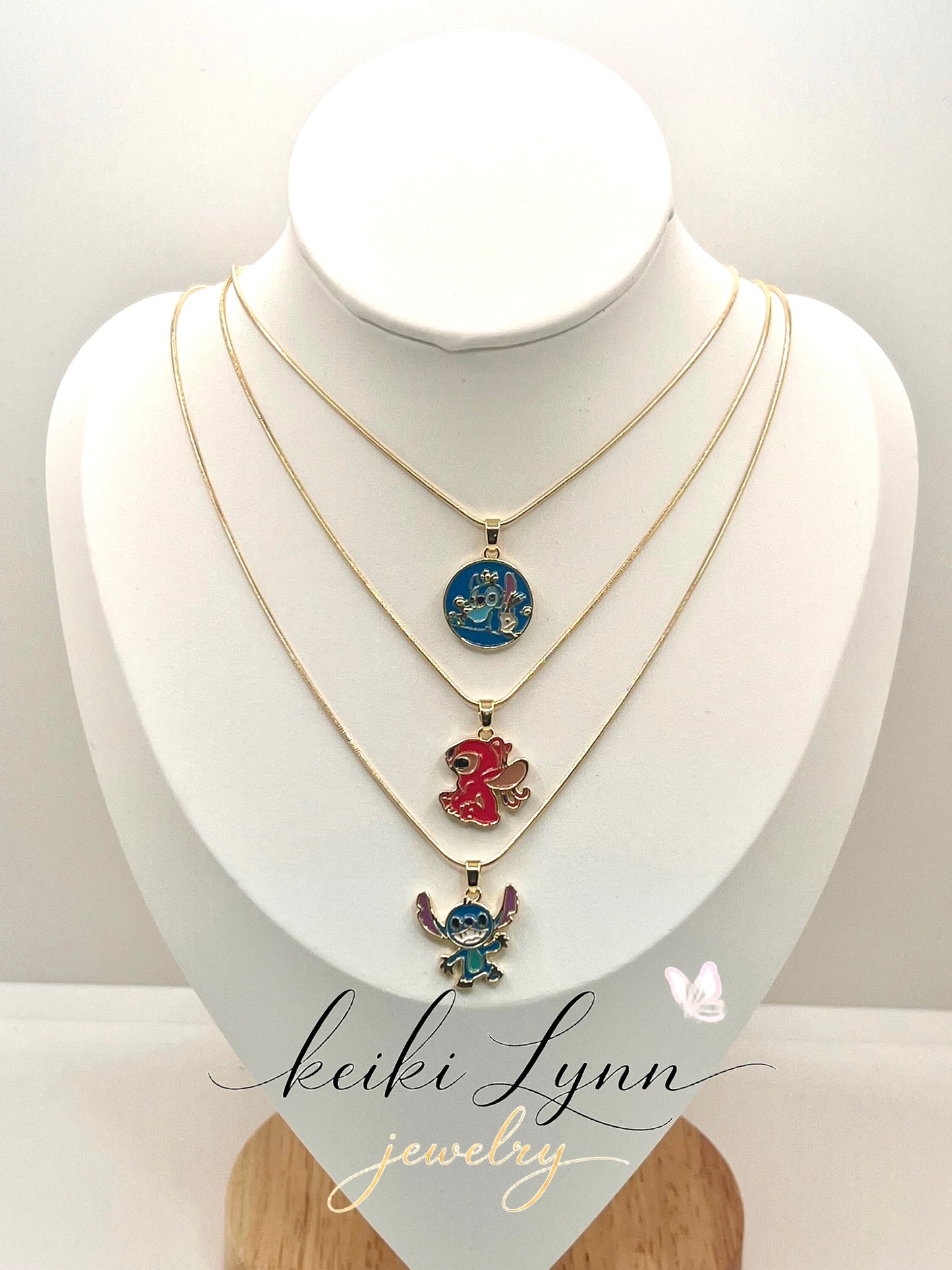 Stitch & Angel 18” Necklace