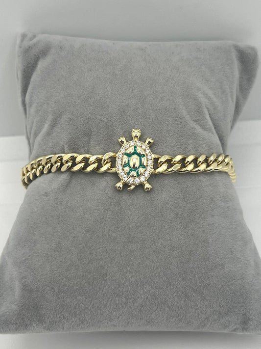 14k Gold Plated Turtle Monaco Bracelet
