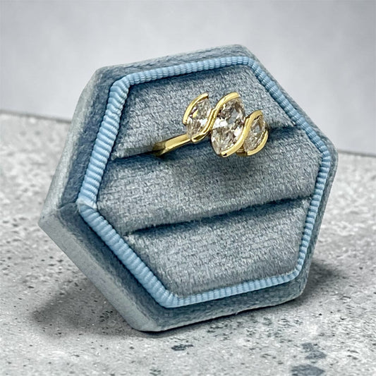 Luna Marquise CZ Ring – 14K Gold Plated