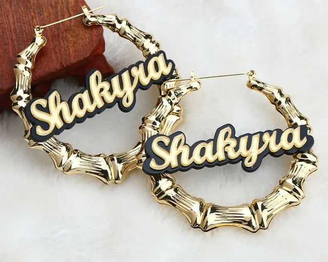 Bamboo Personalized Acrylic Earrings