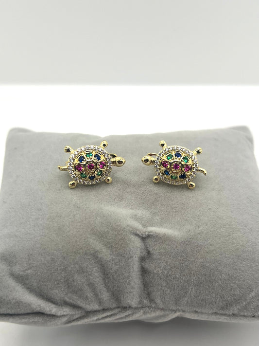 14k Gold Plated Multi Color Earrings #108