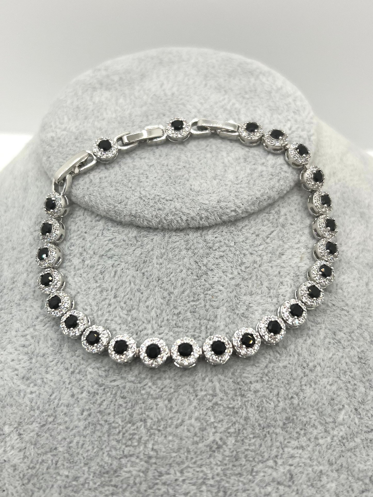 Gold-Plated Silver Black Zircon Bracelet