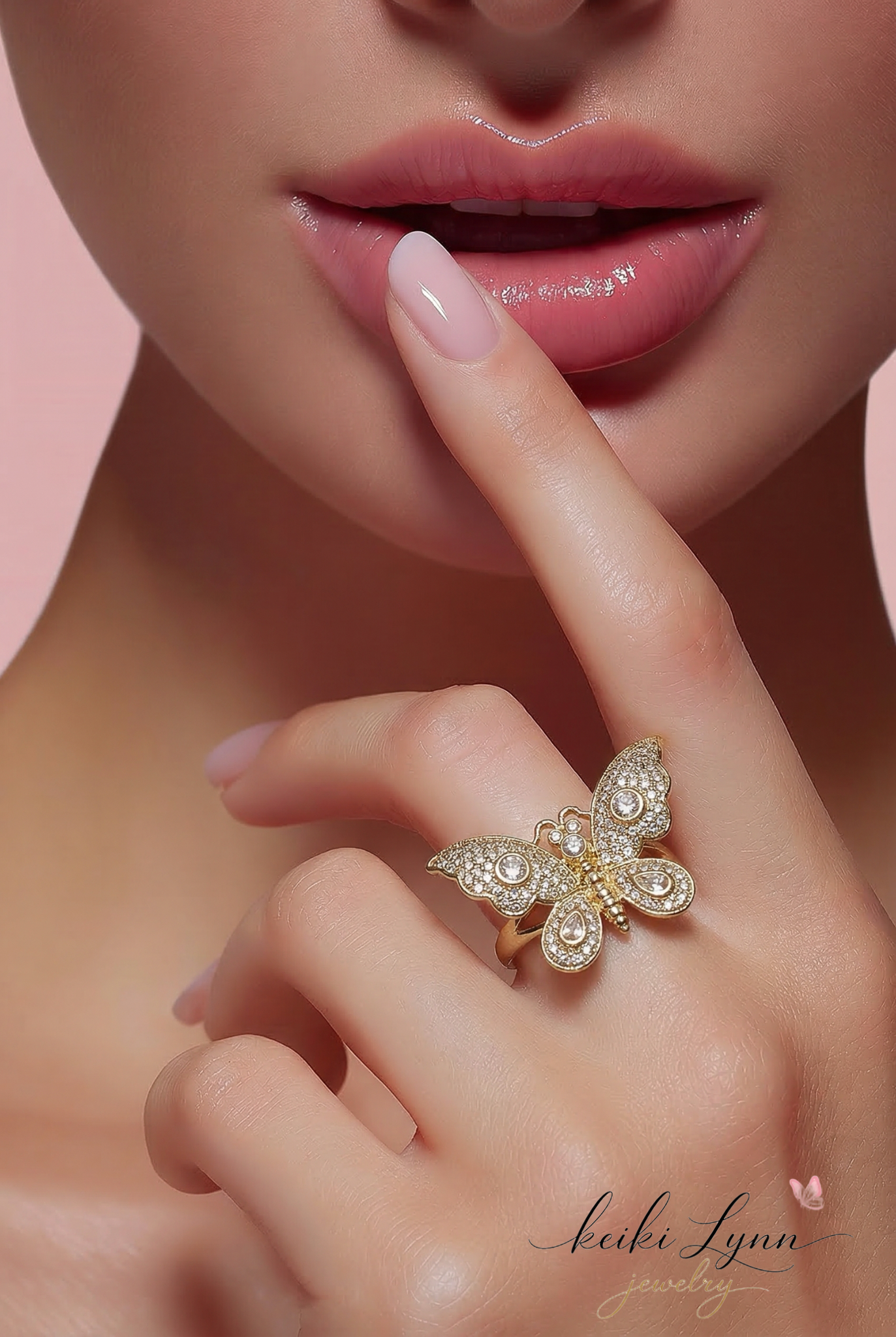 14k Gold Plated Butterfly Ring