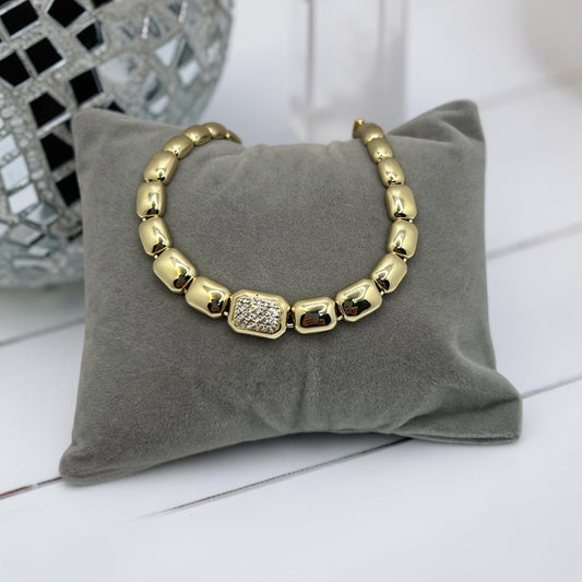 Nathalie CZ Bracelet~14k Gold Plated
