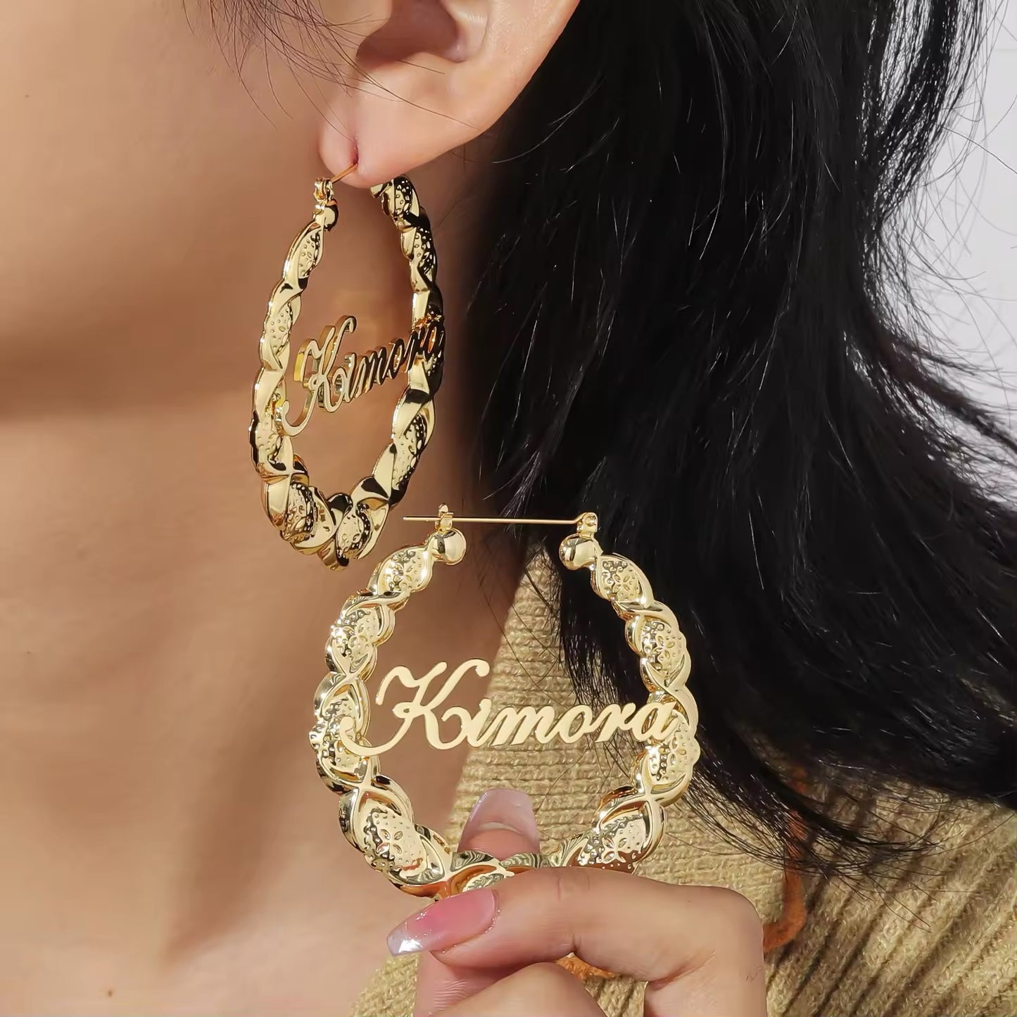 Xoxo Bamboo Hoop Earrings