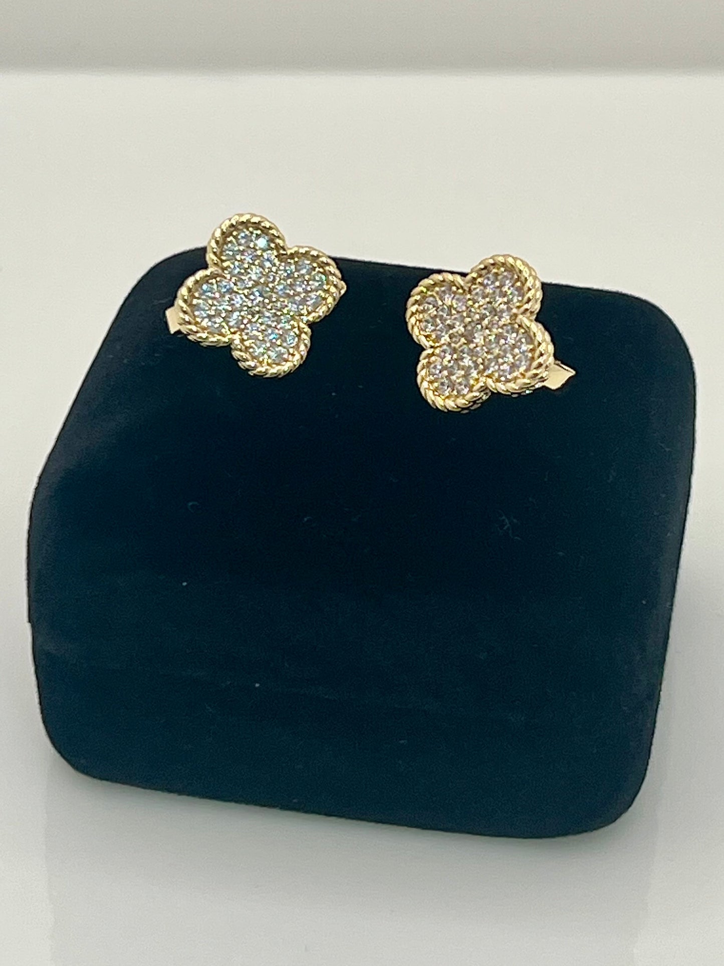 14k Gold Plated Sparkling Four Lear Earrings #104