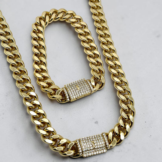 Monaco Necklace & Bracelet Set~14k Gold Plated